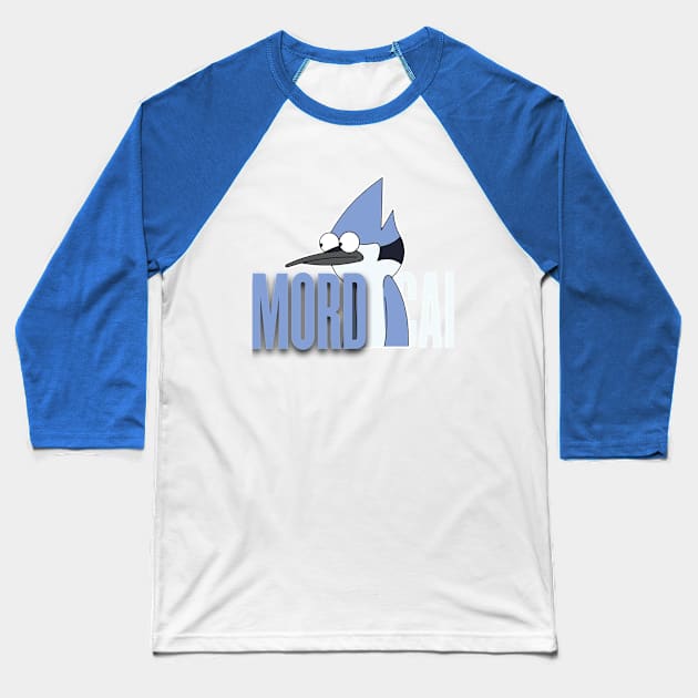 Mordecai's Whimsical Portrait Baseball T-Shirt by StickersMan